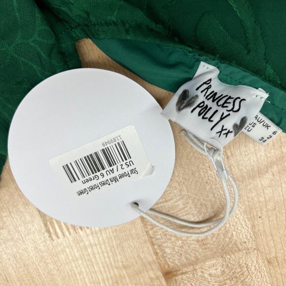 Princess Polly Star Power Mini Dress in Forest Green Size 2 US NWT - Picture 9 of 12